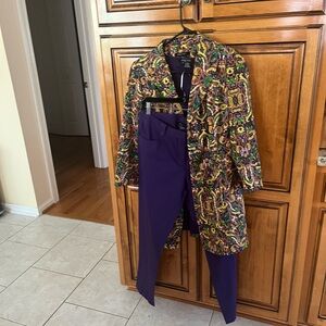 Etcetera Coat and Purple sweater and Pants Set for a slash of color !!!!